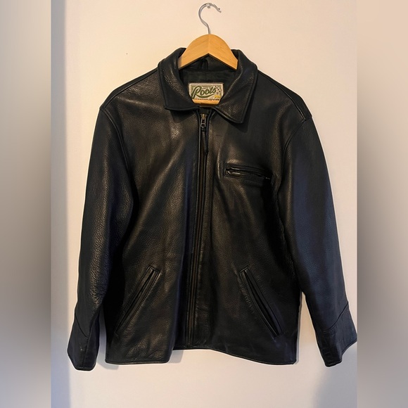 Roots Jackets & Blazers - Vintage ROOTS Sporting Goods 100% Leather Jacket - Small Unisex